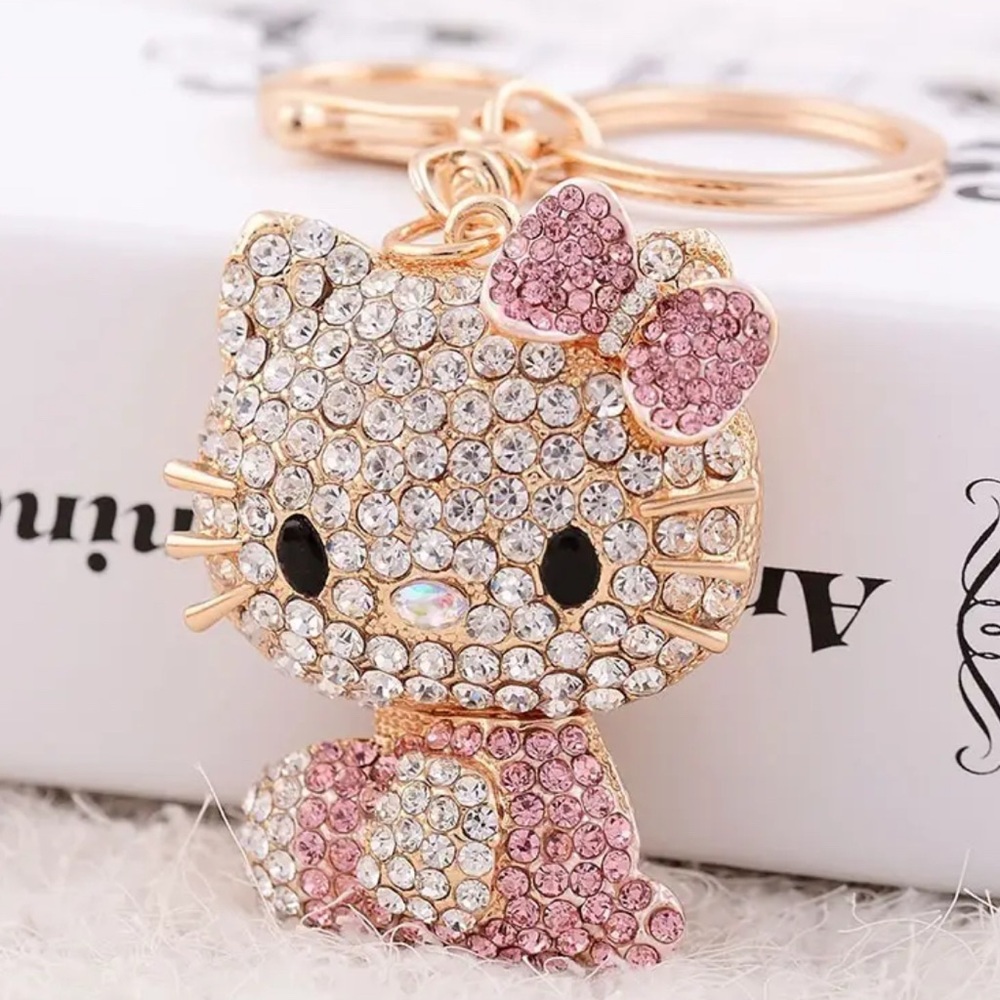 Hello Kitty Rhinestone Keychain Bag/BackpackCharm. Adult/Child. Stocking Stuffer